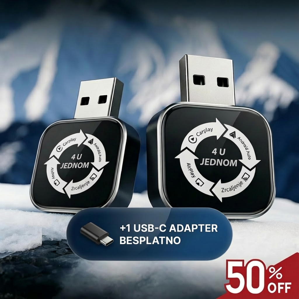Bežični CarPlay adapter 4 u 1